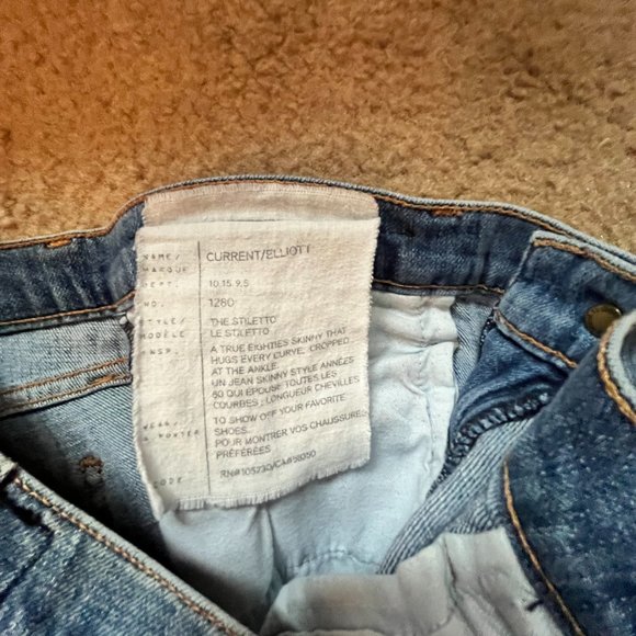 Current/Elliott The Stiletto Townsend Destroy Wash Skinny Jeans 27 - Picture 5 of 8